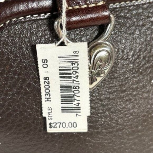 New Brighton Brown Mixed Leather Hobo Shoulder Bag Tote Purse MRP $270 - Picture 15 of 16